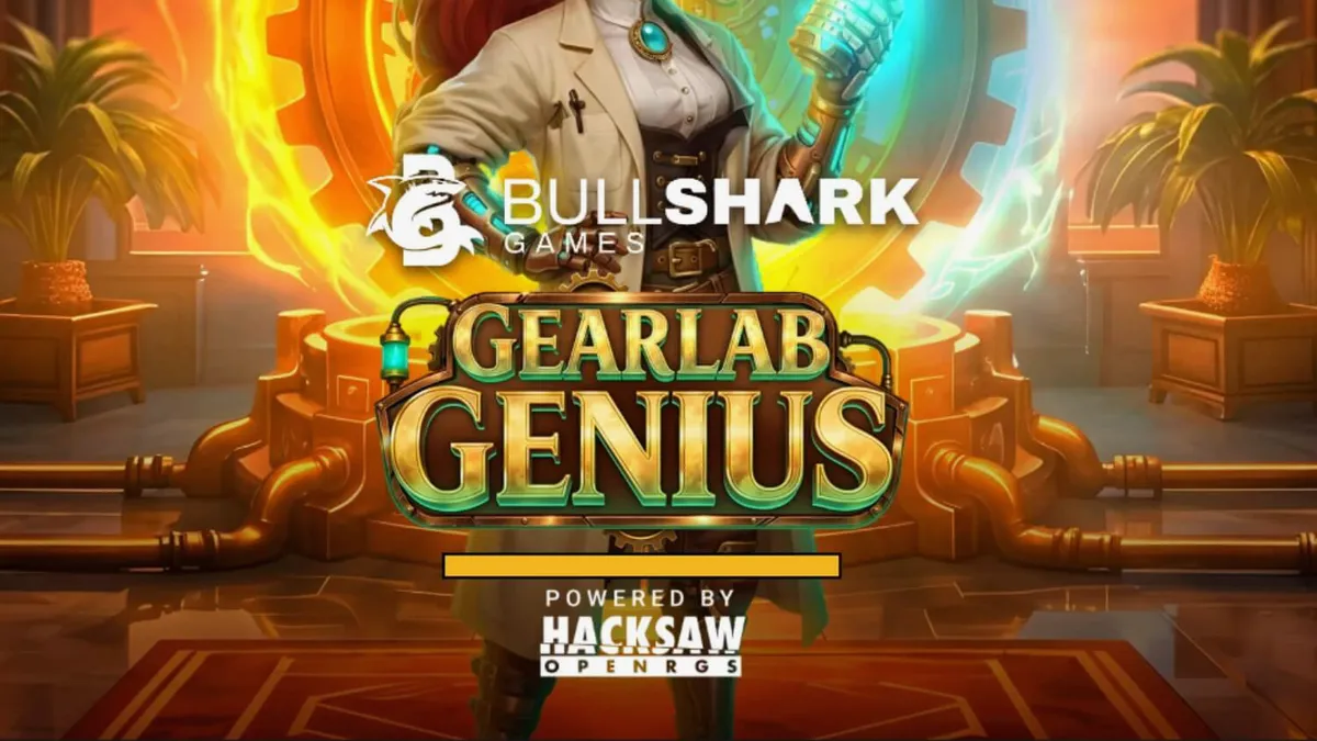 Interface do jogo Gearlab Genius com engrenagens steampunk e símbolos de inventores